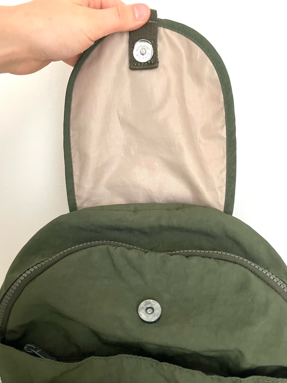 Kipling Olive Green Queenie Small Backpack Whimsical Y2k School Casual Boho 90s - Picture 9 of 16